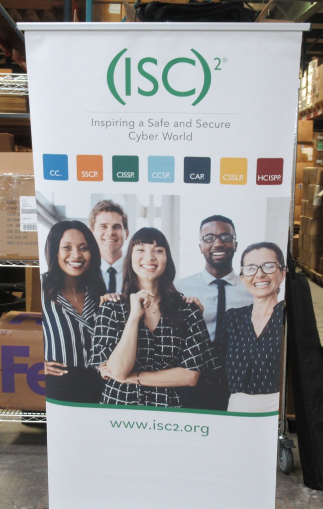 ISC2 "Inspiring a Safe and Secure Cyberworld" pull-up banner